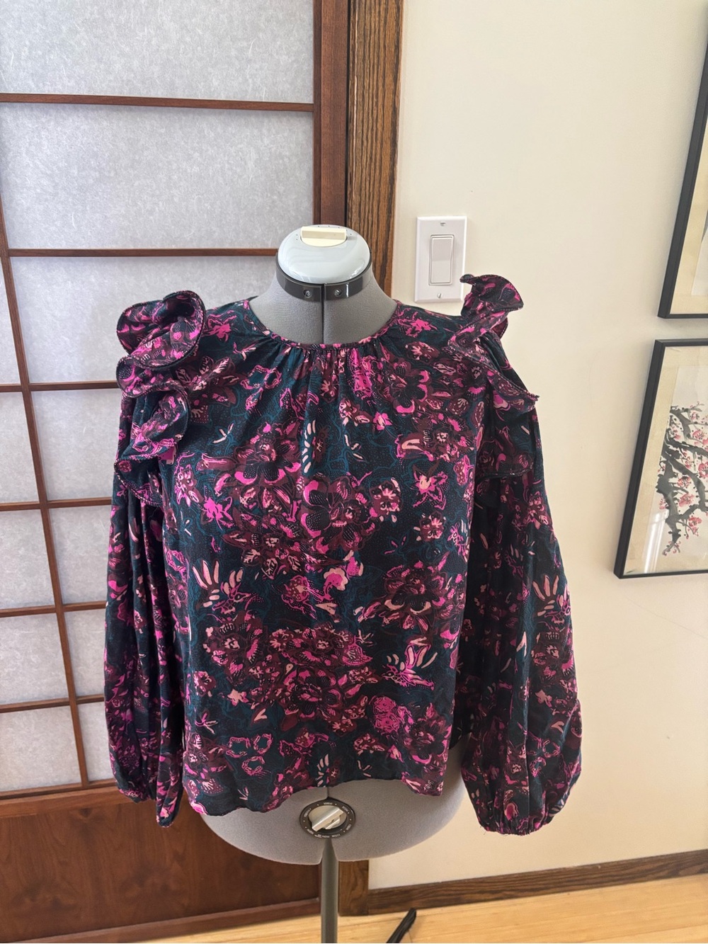 GUC Ulla Johnson Cotton and Rayon Medina Floral Blouse US 8